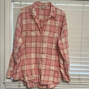 Old Navy Pink Plaid Women's Shirt